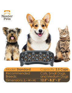 Plato Antiderrame Neater Slow Feeder para Perros 2.5 Tazas Gunmetal 2