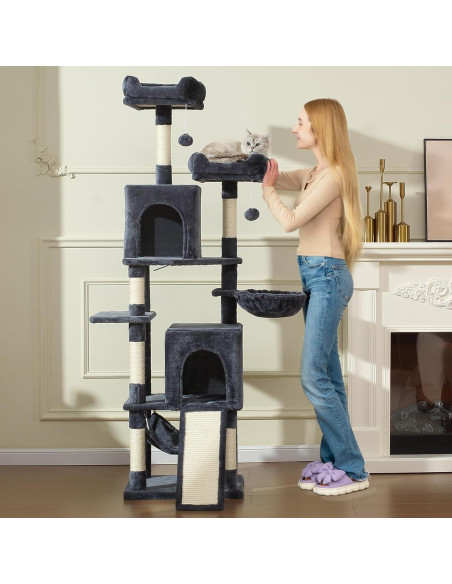 Árbol para Gatos LETKIND 70 cm con Hamaca y Rascador