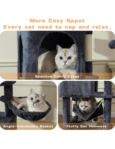 Árbol para Gatos LETKIND 70 cm con Hamaca y Rascador