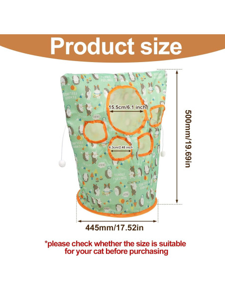 Túnel para Gatos BOXOB 50x44.5 cm con Juguete Interactivo