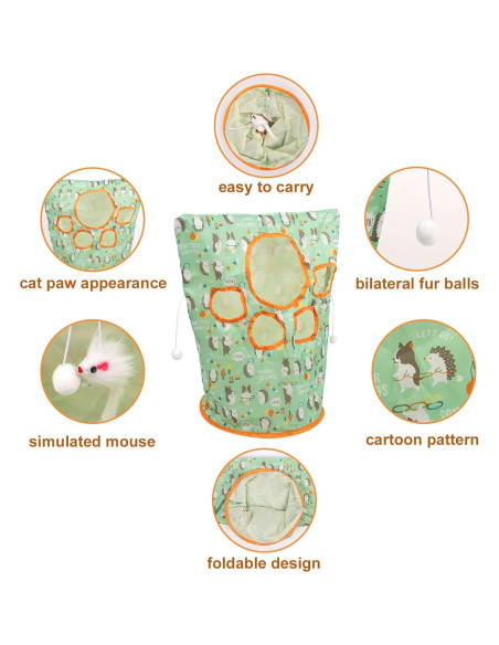 Túnel para Gatos BOXOB 50x44.5 cm con Juguete Interactivo