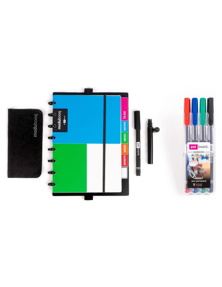 Cuaderno inteligente reutilizable A5 MODUBOOQ con 4 bolígrafos