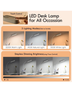 Lámpara de Escritorio LED WILIT W49A con Soporte y USB 2