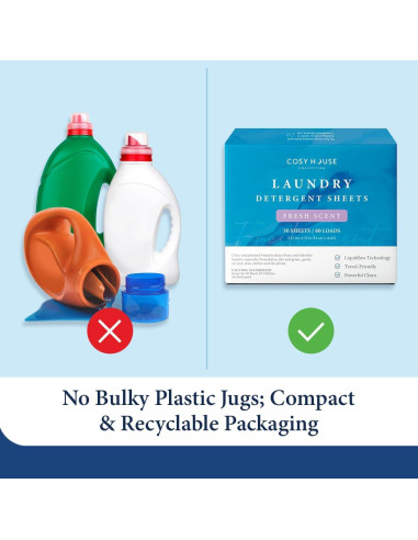 Hojas de Detergente para Ropa Cosy House - Aroma Fresco, 30 Hojas