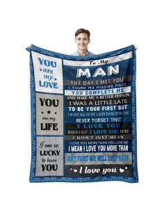 Manta de Franela Quilazy Azul 152x127 cm para Hombres