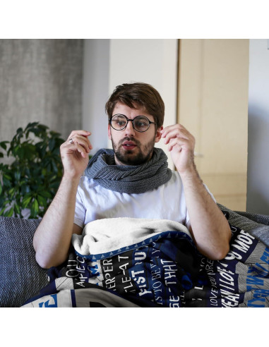 Manta de Franela Quilazy Azul 152x127 cm para Hombres