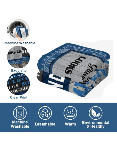 Manta de Franela Quilazy Azul 152x127 cm para Hombres