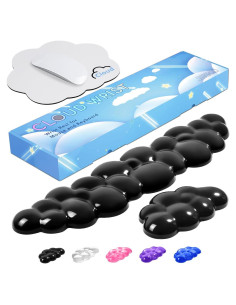 Reposamuñecas Ergonómico JIKIOU Gel Nube Negro - 3 Piezas