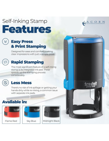 Estampilla de Goma Personalizada Acorn 4.13 cm Autoinking