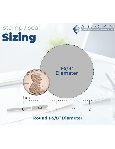 Estampilla de Goma Personalizada Acorn 4.13 cm Autoinking