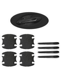 Protector de Manija de Puerta Auto Jitrendo 8 Pcs Fibra Carbono