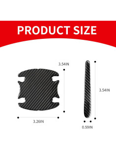 Protector de Manija de Puerta Auto Jitrendo 8 Pcs Fibra Carbono 2
