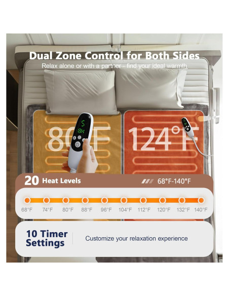 Manta Eléctrica Calefaccionada PASAMIC Queen 20 Niveles Calor