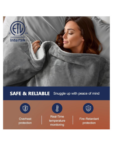 Manta Eléctrica Calefaccionada PASAMIC Queen 20 Niveles Calor