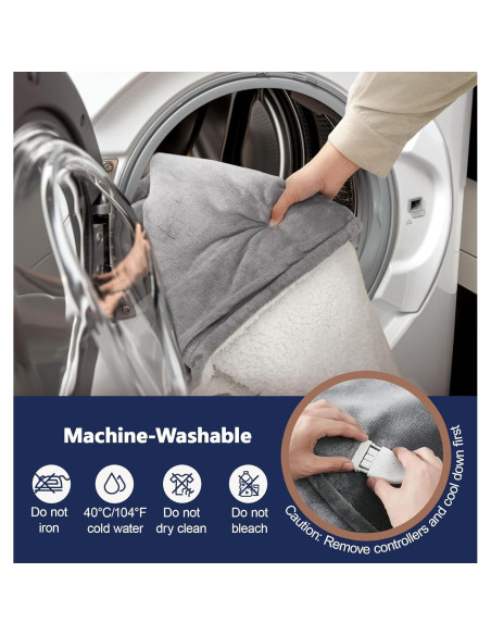 Manta Eléctrica Calefaccionada PASAMIC Queen 20 Niveles Calor