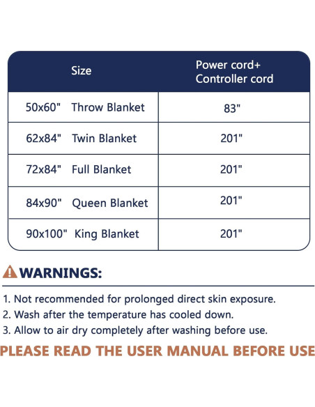 Manta Eléctrica Calefaccionada PASAMIC Queen 20 Niveles Calor