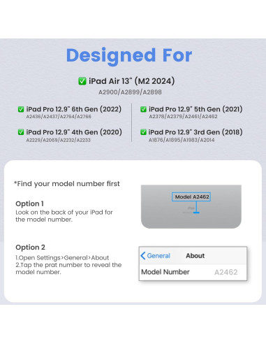 Funda de Teclado para iPad Pro 12.9" BLUTLOTUS con Soporte