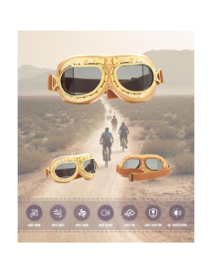 Gafas de Motocicleta CRG Sports T08 Retro UV 100% Protección 2