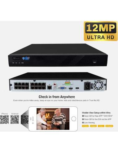 Sistema de Cámara de Seguridad GW Security 4K 8MP 16 Canales