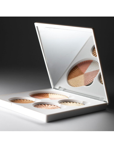 Paleta Iluminador Facial Brilla - 8 Tonos, Recipiente Recargable