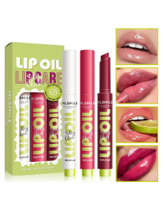 Bálsamo Hidratante de Labios Qawnfy 3 Colores Aceite Brillo