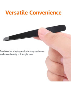 Pinzas de Punta Inclinada Amazon Basics - Acero Inoxidable 9 cm 2