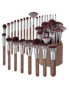 Conjunto de Brochas de Maquillaje Bueart 26 Piezas Chocolate