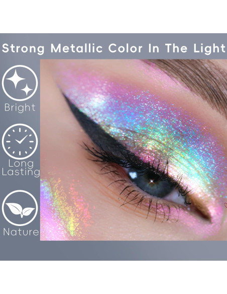 Paleta de Iluminador Chameleon 5 Colores - Maquillaje Holográfico