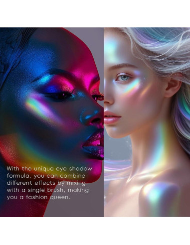 Paleta de Iluminador Chameleon 5 Colores - Maquillaje Holográfico