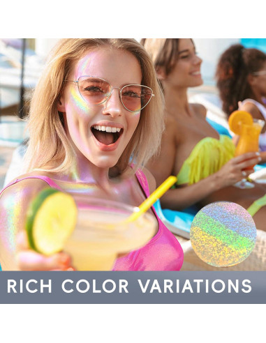 Paleta de Iluminador Chameleon 5 Colores - Maquillaje Holográfico