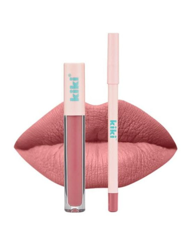 Kit de Labios Kiki: Pintalabios Líquido Mate y Lápiz Labial