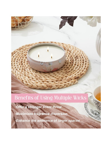 Vela Aromática M&SENSE Flor de Cerezo 340g 3 Mechas