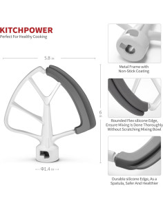 Batidor de borde flexible KITCHPOWER 4.5-5L blanco 2