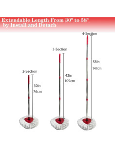 Mango de Repuesto para Mop Giratorio Fazlynyi 76-147 cm 2