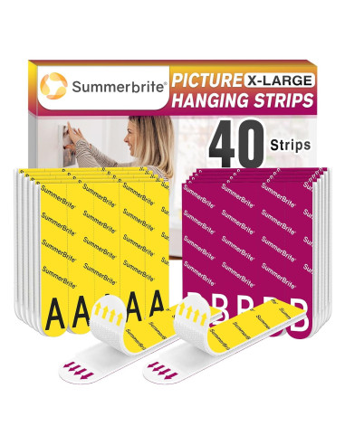 Tiras Adhesivas para Colgar Cuadros Summerbrite XL 40 Tiras