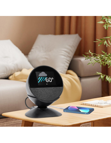 Soporte Ajustable para Echo Spot 2024 y Homepod Mini con Carga USB