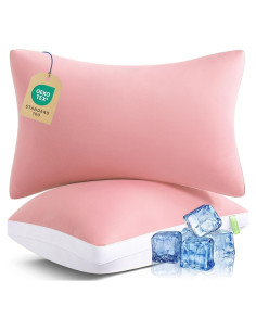 Juego de 2 Almohadas Queen MEELUS Enfriadoras Rosa 50.8x76.2 cm