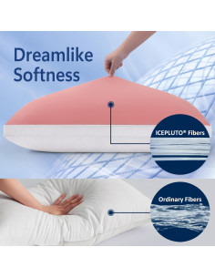 Juego de 2 Almohadas Queen MEELUS Enfriadoras Rosa 50.8x76.2 cm 2