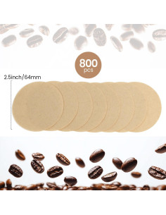 Filtros de Papel para Café Clinuse 800 Unidades 64 mm Sin Blanquear 2