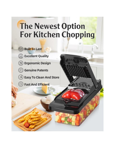 Cortador de Verduras Enleber QCQ002B Multifuncional 0.8kg