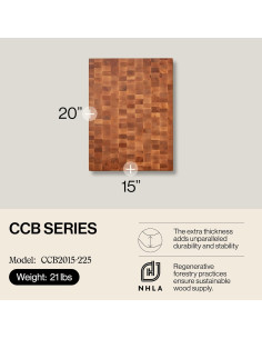 Tabla de Cortar de Madera John Boos CCB 50.8x38.1 cm Reversible 2