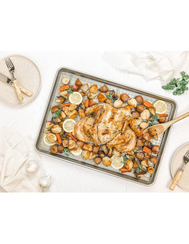 Bandeja para Hornear Media USA Pan + Rejilla Enfriadora