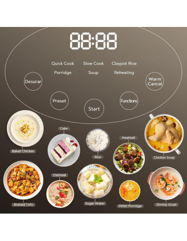 Cocinero de Arroz Mokero Bajo en Carbohidratos 2 Tazas