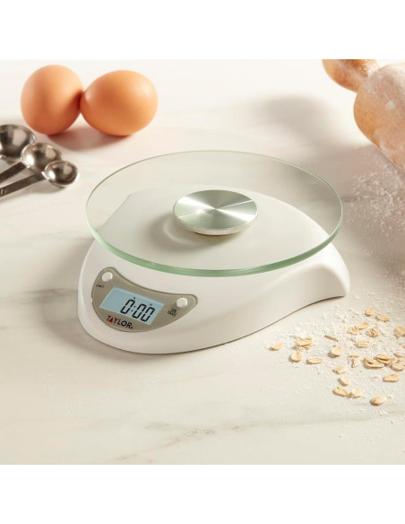 Báscula de Cocina Digital Taylor 5 kg con Plataforma de Vidrio