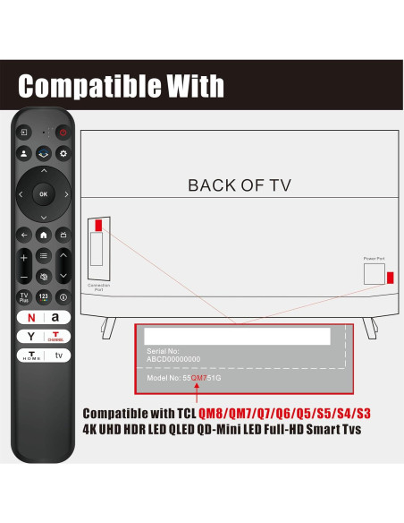 Control Remoto Universal TCL Google TV RC813 Sin Voz 61.88g Control Remoto Universal TCL Google TV RC813 Sin Voz 61.88g