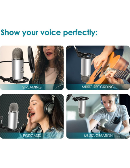 Soporte Antivibración Metal Blue Yeti - Aisla Ruido y Vibración