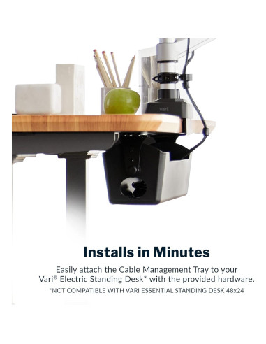 Bandeja de Gestión de Cables Vari - Organizador Negro 54.6 cm