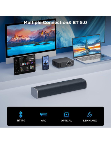 Barra de Sonido MZEIBO 50W Bluetooth 5.0 43.18cm para TV