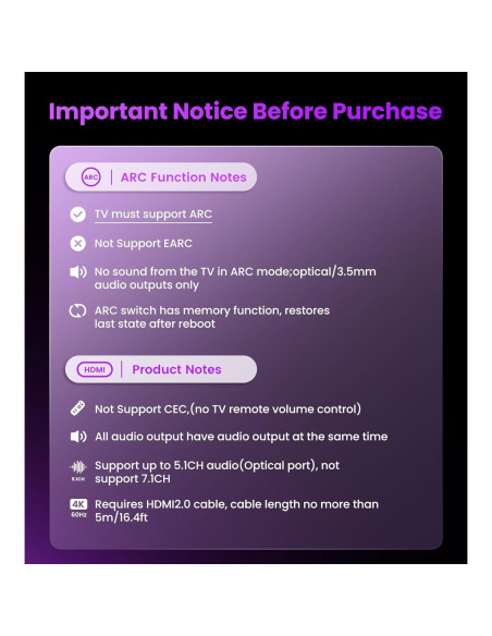 Extractor de Audio HDMI avedio links 4K 60Hz Toslink y 3.5mm
