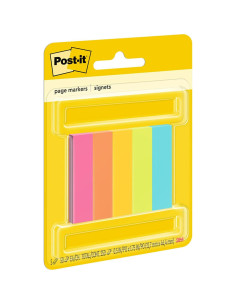 Marcadores de Página Post-it 670-5AF, Colores Fluorescentes, 1.27 x 4.45 cm, 50 Hojas, 5 Pads 2